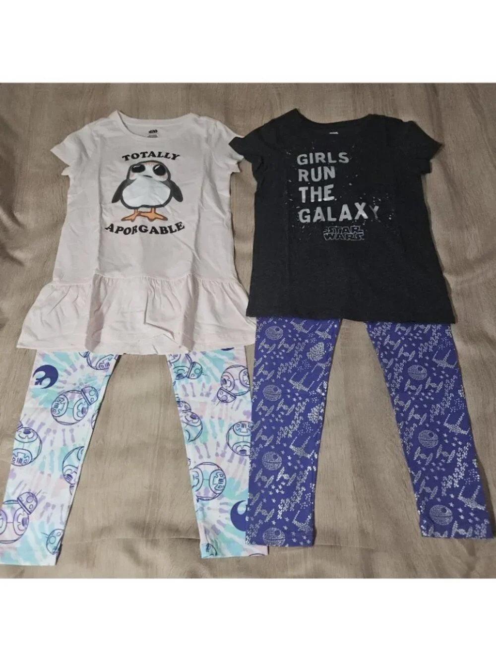 Girls Size M 8 Years Ariel Star Wars Tshirts Dresses Leggings Nwot School